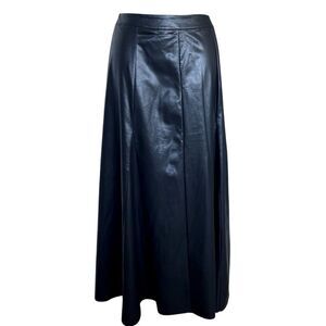 PROMESA Perfectly Polished Vegan Leather A-Line Maxi Skirt Size L